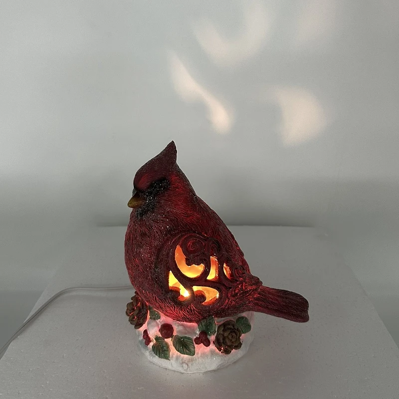 Red Cardinal With Christmas Wreath