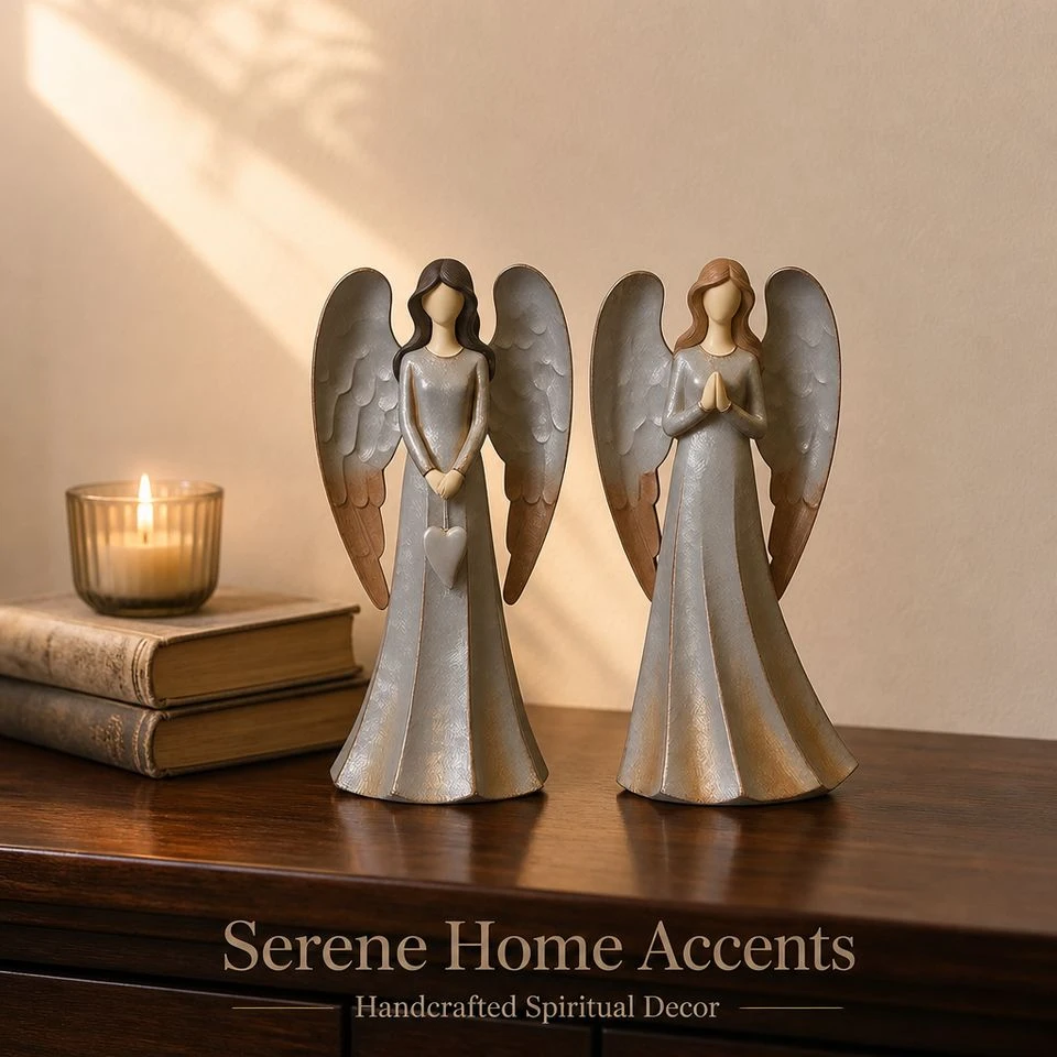 Angel Figurine Set With Hearts