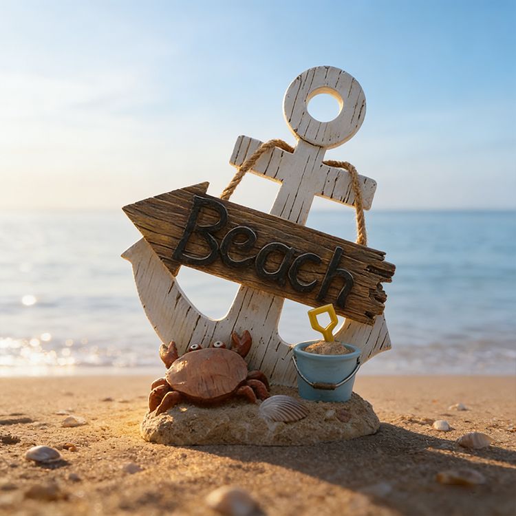 Beach Anchor With Crab And Bucket