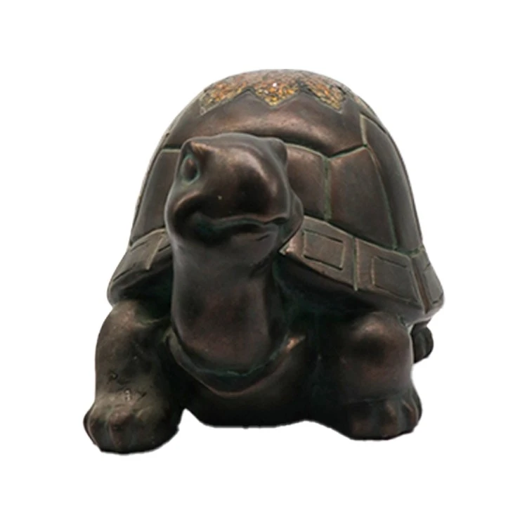 Bronze Effect Solar Turtle Statue factory