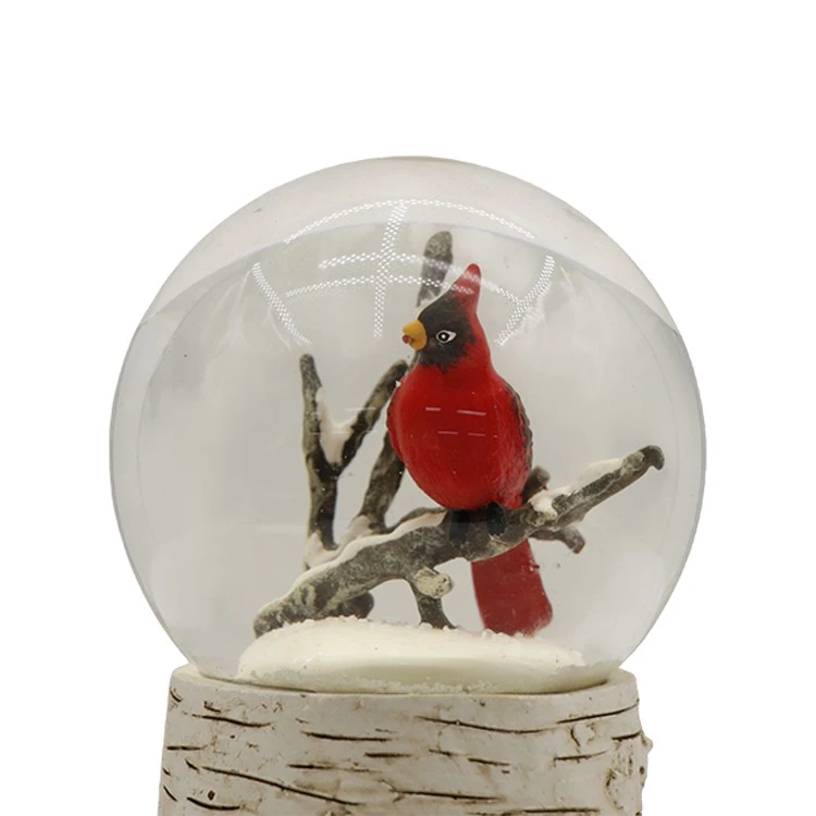Cardinal Snow Globe With Birch Base best