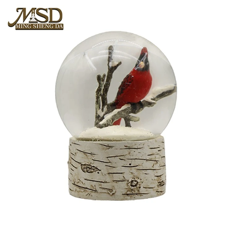 Cardinal Snow Globe With Birch Base suppliers