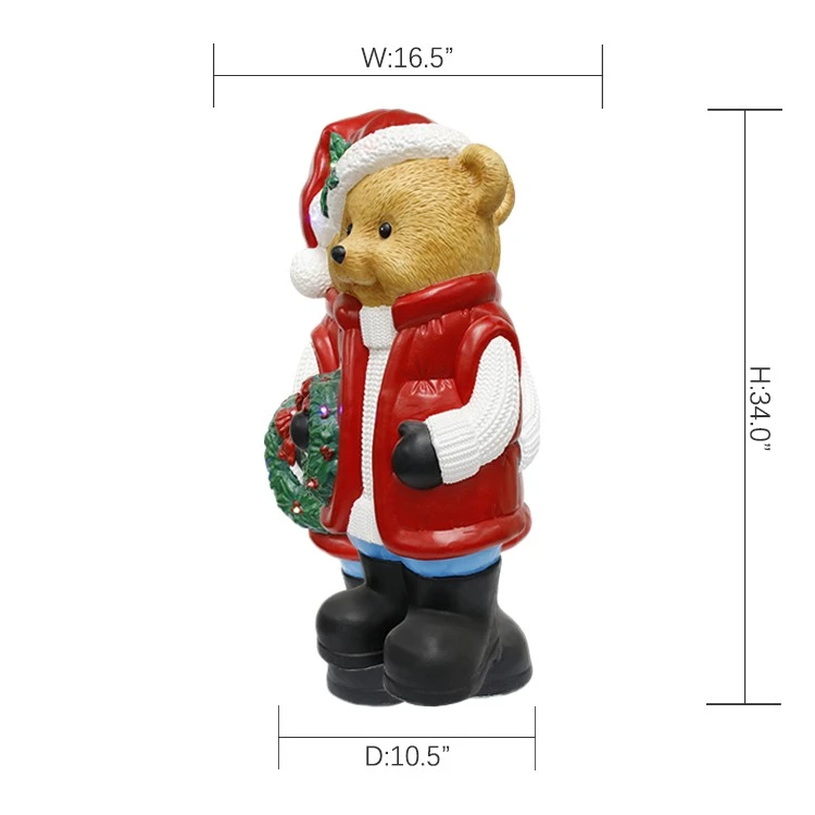 Christmas Bear Holding Wreath suppliers