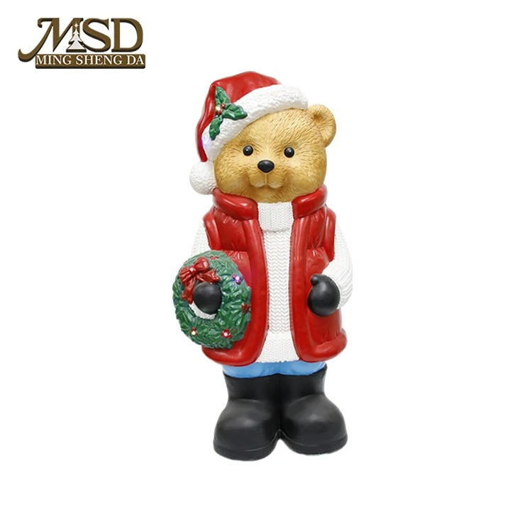 Christmas Bear Holding Wreath factory