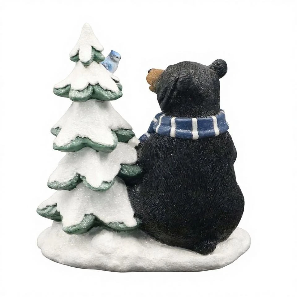 Christmas Black Bear Family With Tree factory