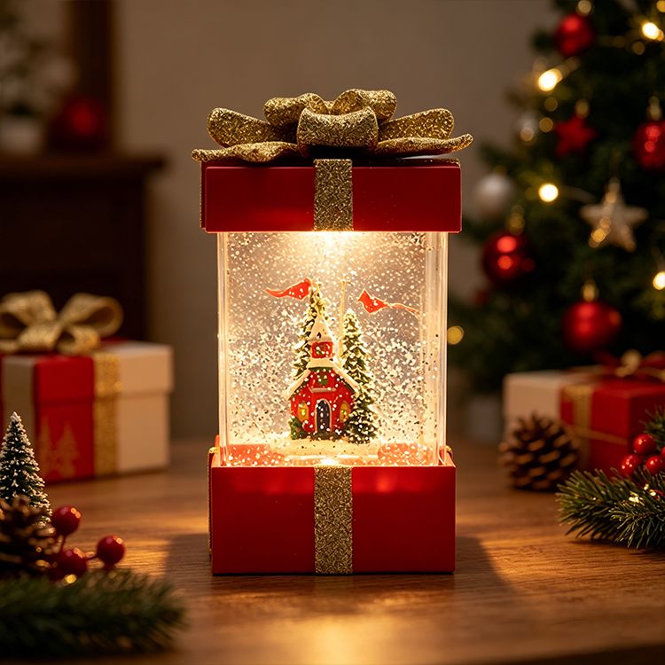 Christmas Gift Box Snow Globe