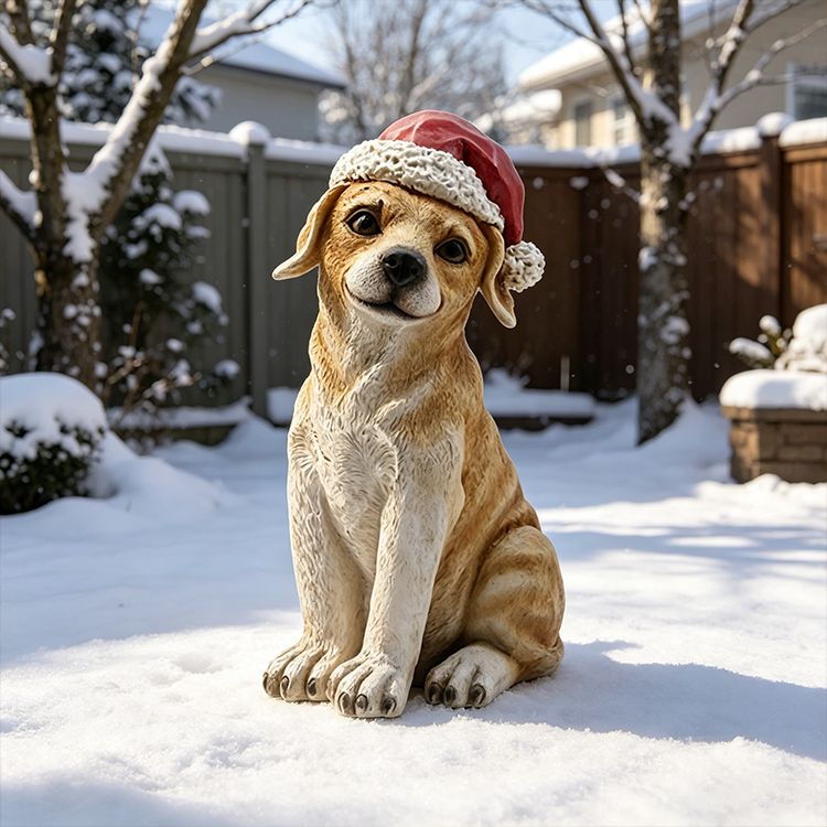 Christmas Puppy With Santa Hat