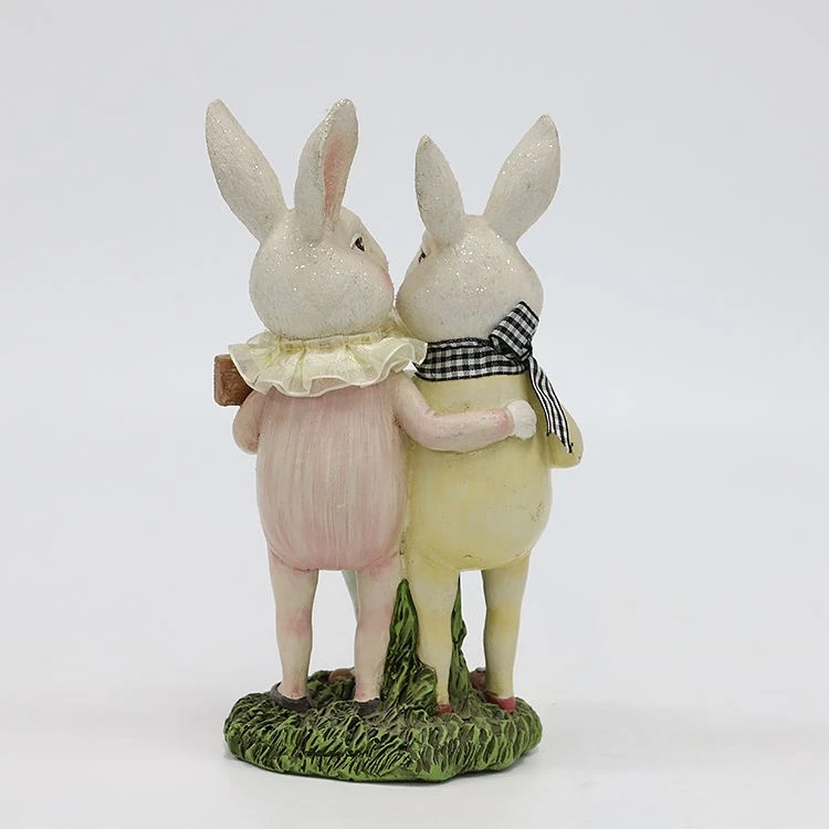 Easter Bunny Couple Figurine high quality