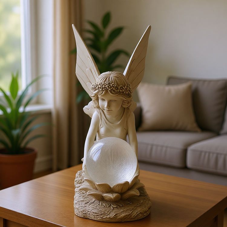 Fairy Holding Solar Glass Globe