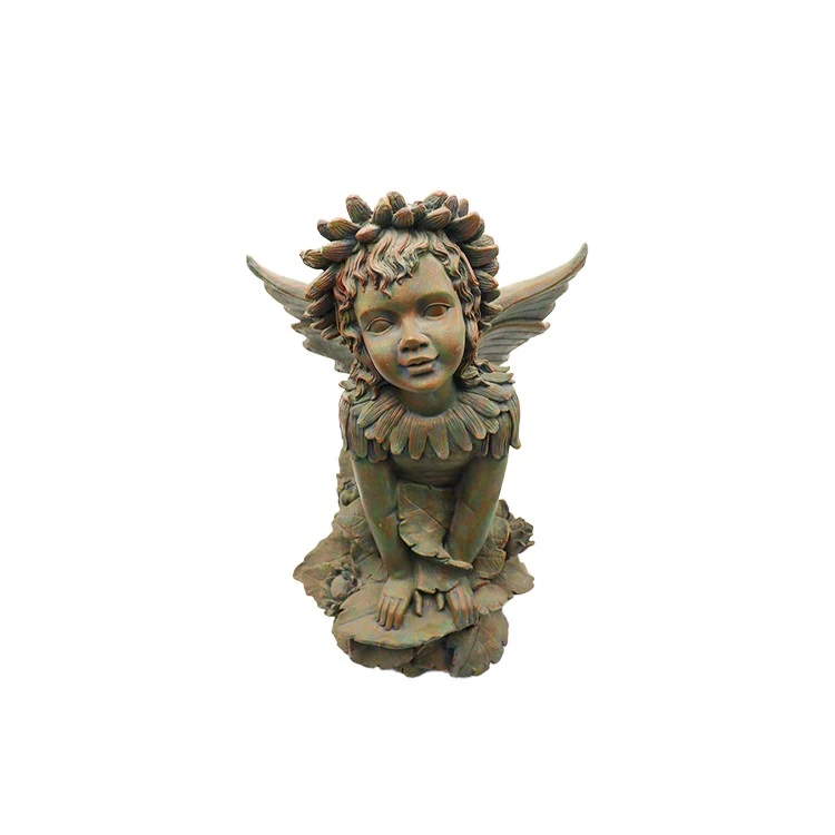 Flower Fairy Sitting On Leaf Statue price