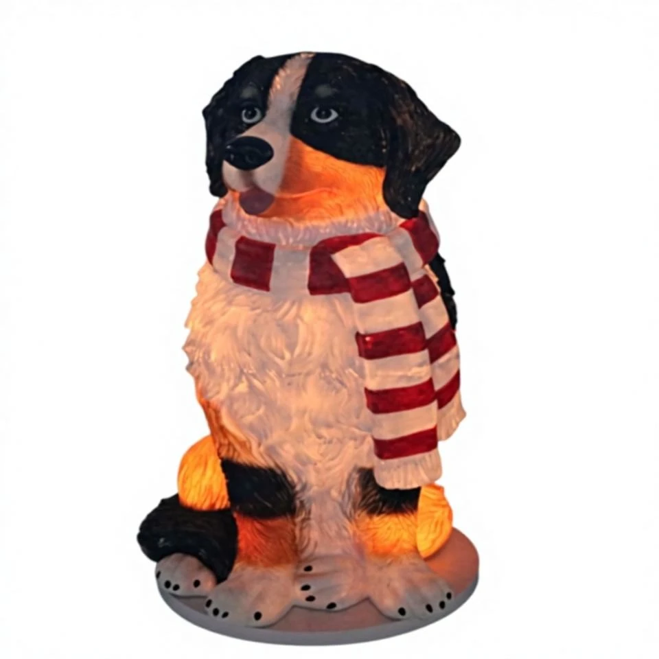 Lighted Bernese Mountain Dog With Scarf suppliers