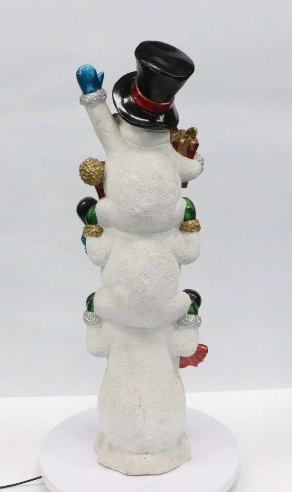 Lighted Stacked Snowman Statue best