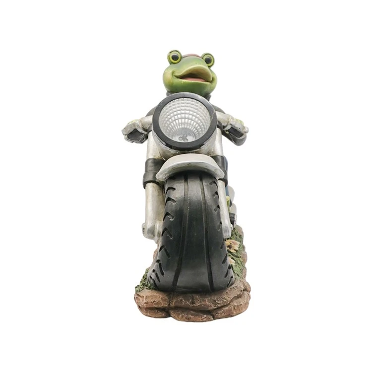 Motorcycle Frog Solar Garden Statue best