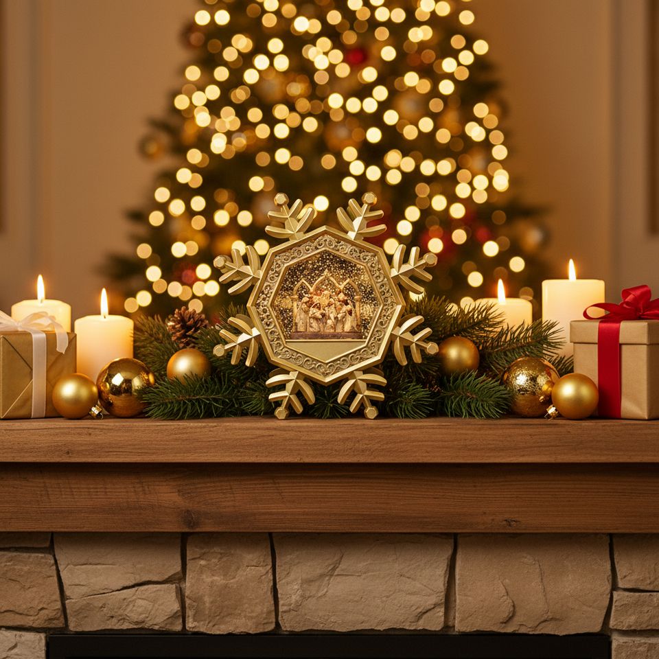 Nativity Snowflake Water Globe