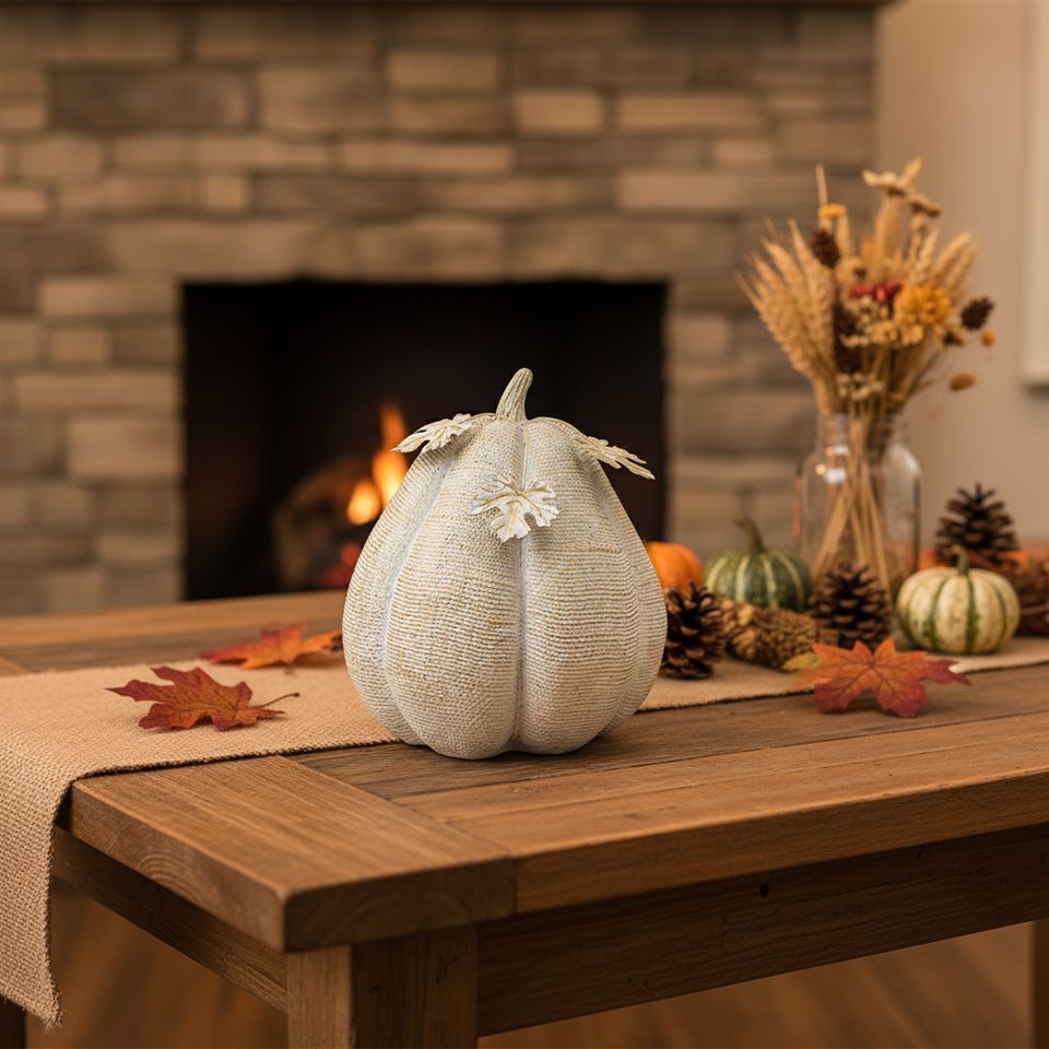 Neutral Woven Look Pumpkin