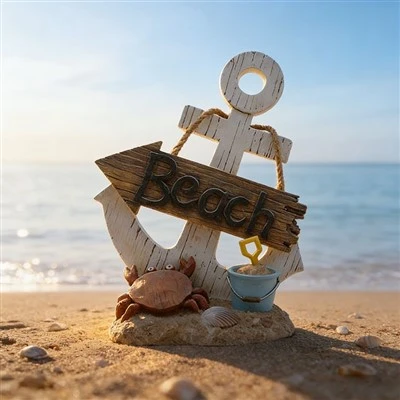 Beach Anchor with Crab and Bucket