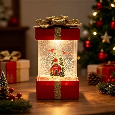 Christmas Gift Box Snow Globe