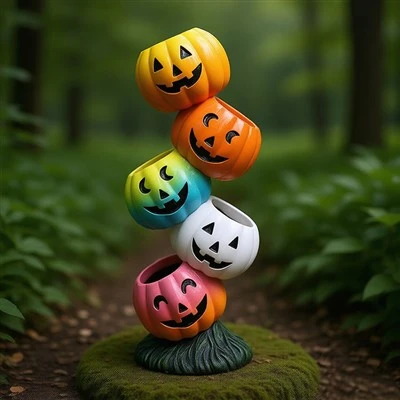 Colorful Jack O Lantern Stack