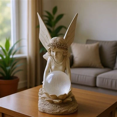 Fairy Holding Solar Glass Globe