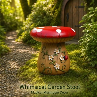 Floral Mushroom Garden Stool