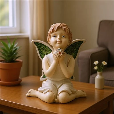 Sitting Fairy with Decorative Wings
