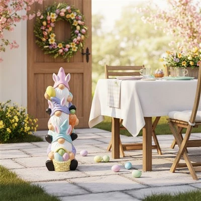 Stacked Easter Gnome Decoration