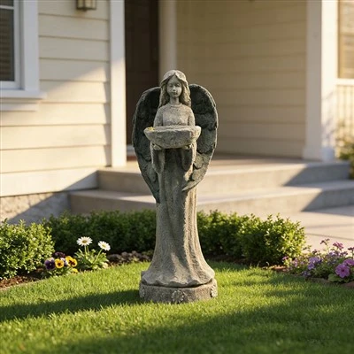 Vintage Angel Birdbath Statue