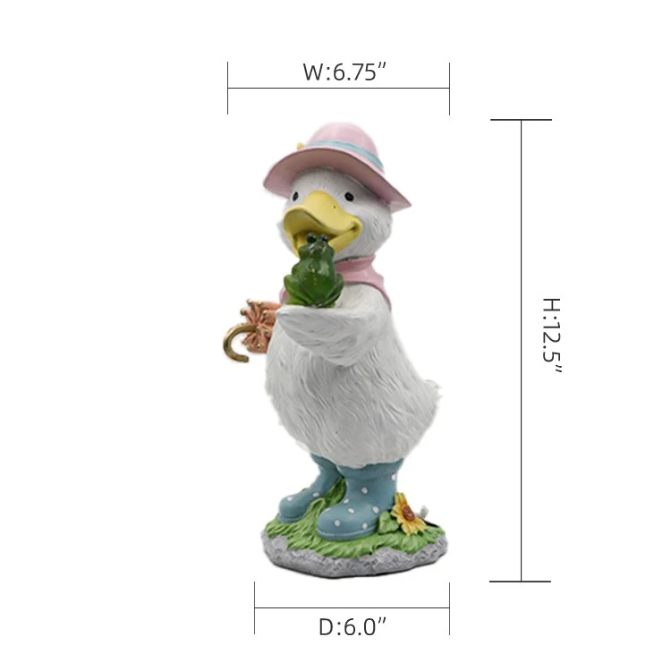 Spring Duck With Hat And Frog factory