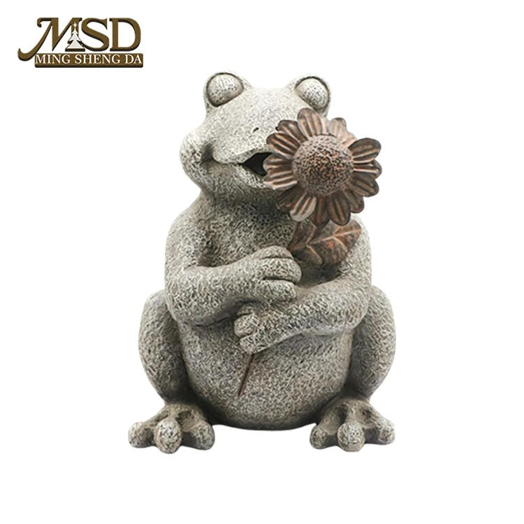 Stone Finish Frog With Sunflower suppliers