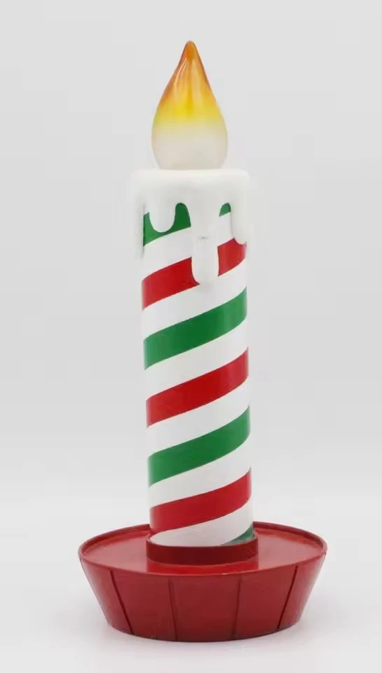 Striped Christmas Candle Decoration high quality
