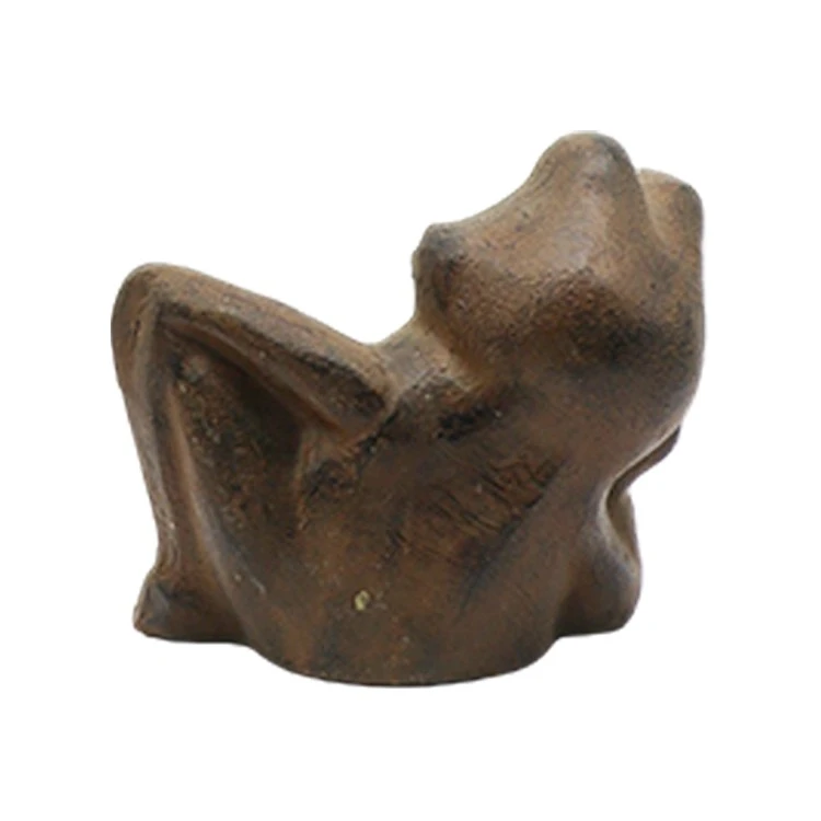 Weathered Reclining Frog Statue high quality