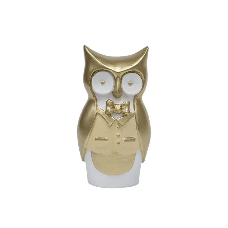 White And Gold Owl With Bow Tie suppliers