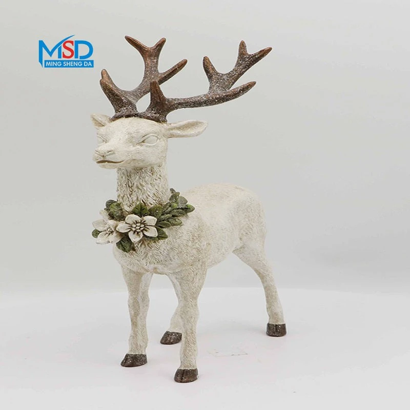 White Woodland Reindeer Figurine Set factory