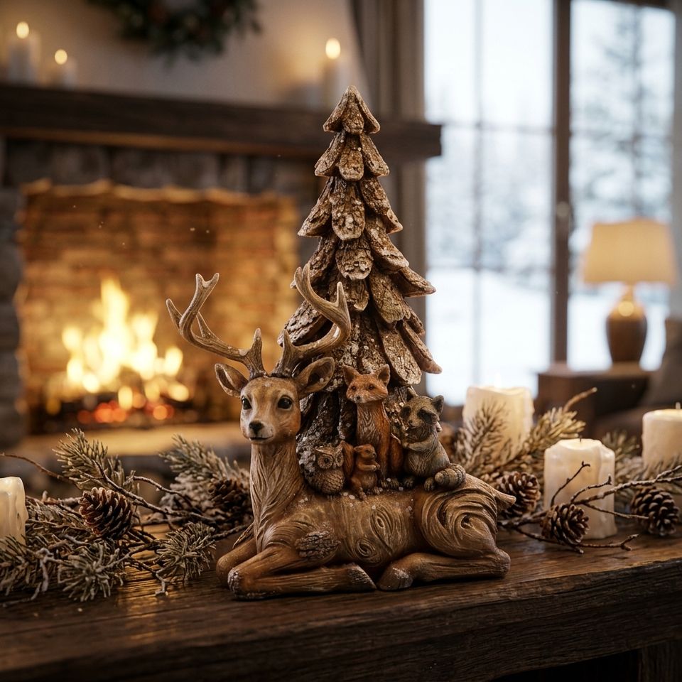Woodland Deer And Forest Animals Figurine